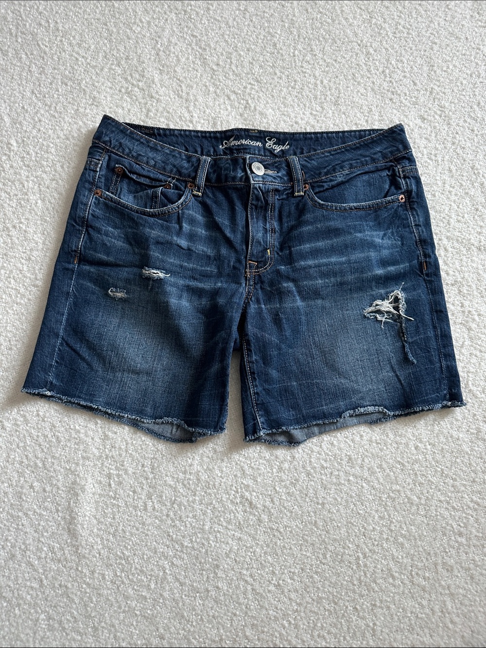 American Eagle Outfitters Indigo Distressed Cutoff Jean Shorts - Women size 8